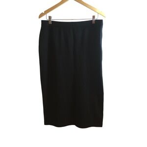 Eileen Fisher M Cashmere Knit Pencil Skirt Black 100% Winter Sof Minimalist Luxe